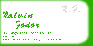 malvin fodor business card